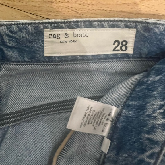 RAG & BONE High Rise Mia Yoke Straight Leg Clean Lou (Light Blue) Jeans | Sz 28 - Picture 5 of 8